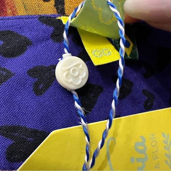 Farm Rio Cat Leopard And Heart Print Kimono Colorful OSFM Made India UNIQUE NWT - Picture 3 of 9